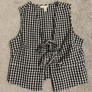 Gingham Patterned bow top
